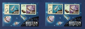 BHUTAN - Scott 55a - MNH S/S - perf & imperf - Space Satellites -