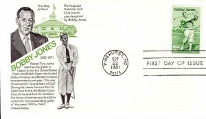 USA 1981 FDC Sc 1933 Bobby Jones Aristocrat Cachet Pinehurst NC