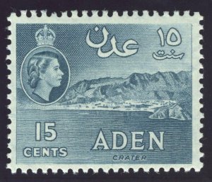 Aden 1962 QEII 15c greenish slate superb MNH. SG 53b.