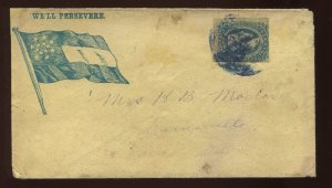 Confederate States 11 Used on 13 Star Patriotic Cover to Gainesville GA LV4420