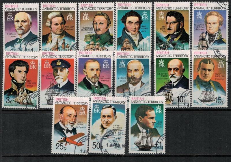 British Antarctic Territory 1973 SC 45a-59a Used Set SCV $58.00