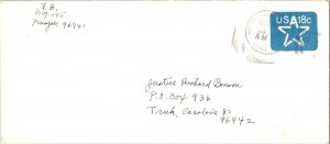 Caroline Islands 18c Star Envelope 1981 Ponape, Caroline Islands 96041 to Tru...