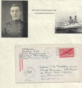 194x Adm Charles Martin C.O. USS Pennsylvania to San Francisco, Ca (52769)