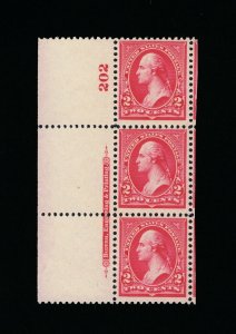 EXCEPTIONAL SCOTT #267 VF-XF MINT OG NH TYPE-II FULL BEP IMPRINT PLATE 202 STRIP