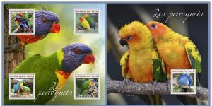 NIGER 2014 2 SHEETS nig14312ab PERROQUETS PARROTS BIRDS 