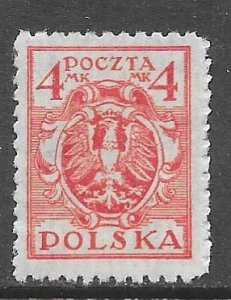 Poland 152: 5m Eagle on a Baroque Shield, perf 11.5, unused, NG, F