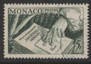 Monaco - Scott 301 - Books and Pens -1953 - FU - Single 5f Stamp