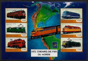 Guinea #1923 MNH Sheet - Trains - Locomotives