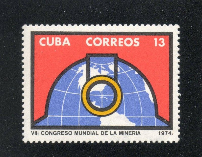 CUBA Sc# 1938  WORLD MINING CONFERENCE mines  1974  MNH mint