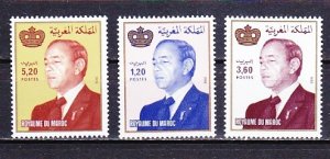 Morocco, Scott cat. 566, 570, 572. King Hassan II, `88 Values..