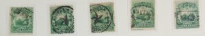 V. eb. p A) 1864, COSTA RICA, NATIONAL EMBLEM, LOT OF CANCELLATIONS, 4Rs, RARES,