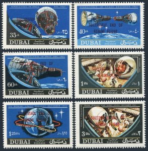 Dubai 237-242, Bl.44 Michel, MNH. End of Gemini 6 & 7 flights, 1966. Astronauts.