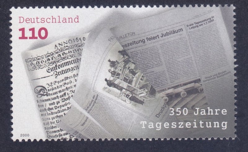 Germany 2088 MNH 2000 Einkommende Zeitungen 1st Daily Newspaper 350th Anniv.