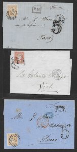 SPAIN 1856-1874 Group of stamped mail (one - 30676