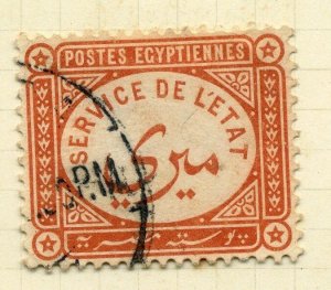 EGYPT;  1892 early Official issue fine used value