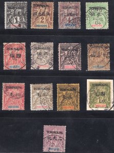 MOMEN: FRENCH TCHONG KING SC #1/16 1903-1904 USED $640 LOT #65509