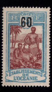 French Polynesia Scott 60 MH*  surcharged stamp