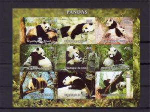 Chad  2004    PANDAS Sheetlet (9) IMPERFORATED   MNH