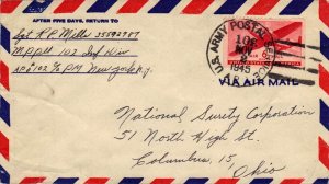 United States A.P.O.'s 6c Transport 1945 U.S. Army Postal Service, A.P.O. 102...