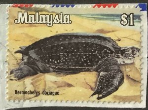 Malaysia 1979 Scott 179 used - $1, Leatherback Sea Turtle