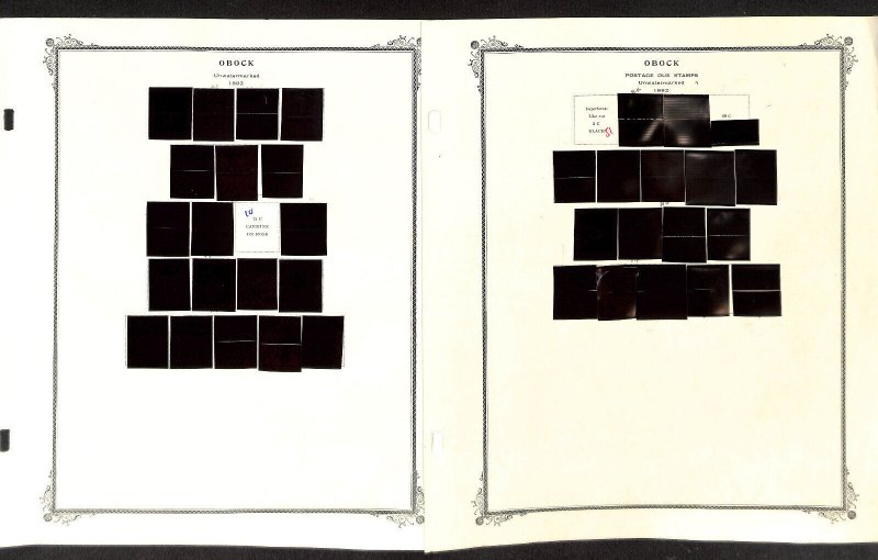 Obock Stamp Collection on 34 Scott Specialty Pages, French Colony 1892-1894