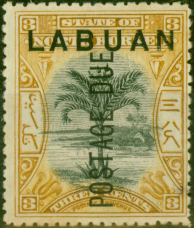 Labuan 1901 3c Black & Ochre SGD2 Fine & Fresh Mtd Mint 