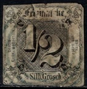 1859 German States Thurn & Taxis Scott #- 3 1/2 Groschen Imperf (Forgery)