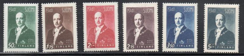 Finland Sc 233-38 1941 President Ryti stamp set mint NH