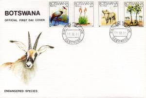 Botswana - 1983 Endangered Species FDC SG 541-544