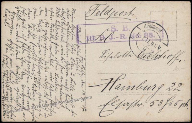 Germany WWI Inf Regt 85 Feldpost Cover Barrage Balloon Fesselballon RPPC 69659