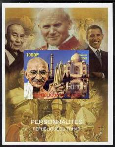 Chad 2008 Personalities - Mahatma Gandhi imperf s/sheet u...