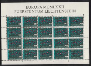 Liechtenstein Communications Europa CEPT Full Sheet 1972 MNH SC#504 SG#552