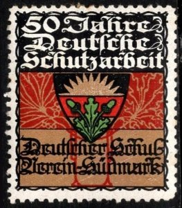 1930 Austria Poster Stamp 50 Years Of German School Association South Borderland