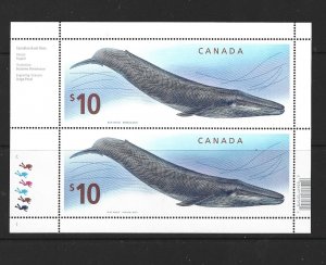 CANADA - 2010 BLUE WHALE DEFINITIVE PLATE BLOCK - SCOTT 2405 - MNH