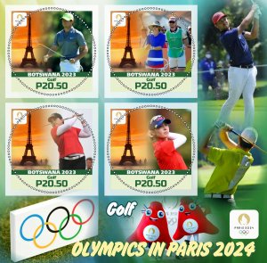 Stamps.Olympic Games Paris 2024 2023 year, 1+1 sheets  perforated  NEW