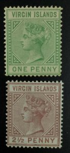 MOMEN: VIRGIN ISLANDS SG #24-25 1879-80 MINT OG H £195 LOT #62173