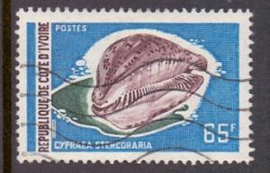 Ivory Coast 1971 Used marine life 65f..     #