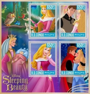 Stamps. Cartoons. Disney. Sleeping Beauty 2022 year 1+1 sheets perf  Congo