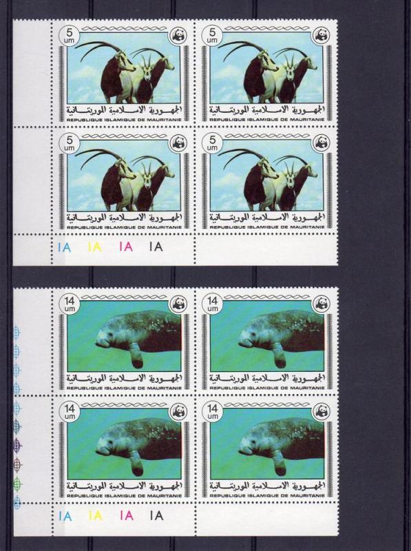 Mauritania 1978  Sc# 383/88 WWF Fauna  set (6) in Block of 4 MNH VF