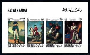 [94276] Ras al Khaimah 1969 Art Painting Napoleon Imperf. Sheet MNH