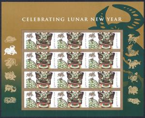 SC#4375 42¢ Chinese New Year: Year of the Ox Sheet of Twelve (2009) SA