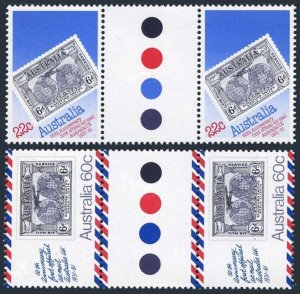 Australia 776-777 gutter, MNH. Mi 745-746. Australia-United Kingdom Airmail-50.