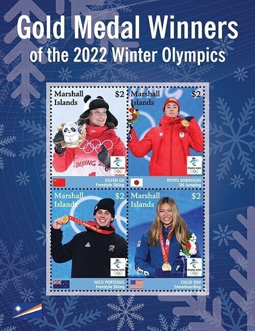 2022/03 - MARSHALL - WINTER OLYMPICS      4V    MNH **