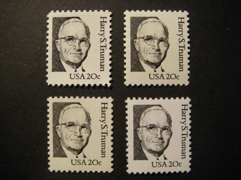 Scott 1862 1862a 1862b 1862d, 20c Harry Truman, MNH Great Americans Variety Set