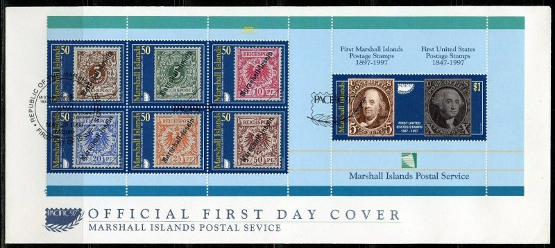 MARSHALL ISLANDS  1997 PACIFICA '97 BOOKLET PANE ON FIRST DAY COVER