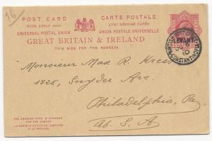 Great Britain H&G #30 Postal Card Constantinople Cancel June 6, 1910