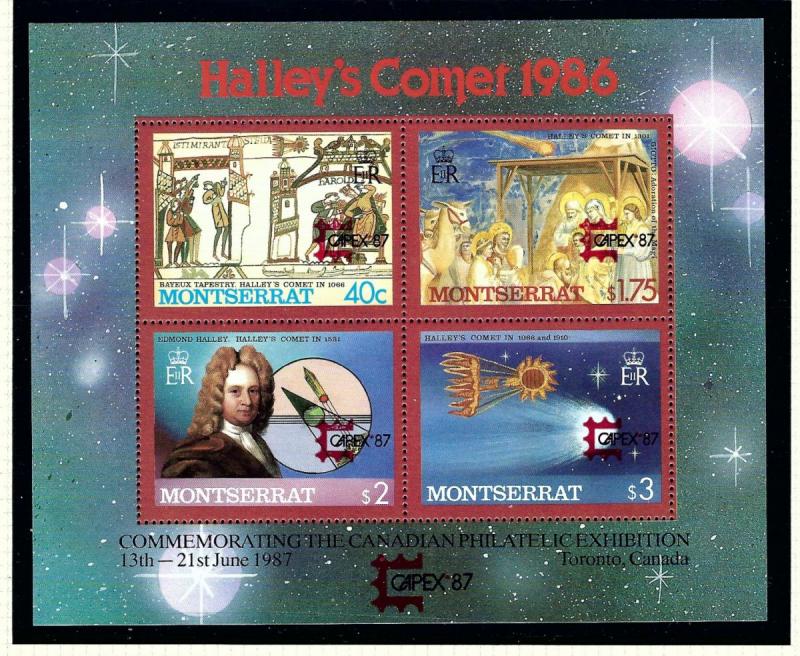 Montserrat 656 MNH 1987 Haleys Comet w/Capex overprint S/S