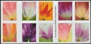 U.S.#5777-5786 (#5786a) Tulip Blossoms 63c FE Booklet Block of 10, MNH.