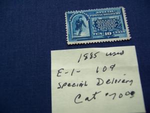 1885 #E-1 10c SPECIAL DELIVERY CAT.$70.00