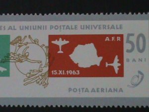 ​ROMANIA-1963-15TH  ANNIV:UNIVERSAL POSTAL UNION-  STAMP-MNH VF LAST ONE